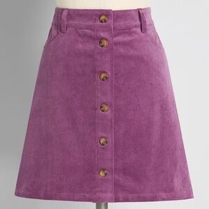 Berry Goodness Button-Front Mini Skirt